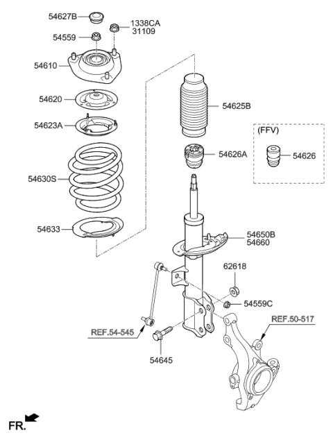 2015 Hyundai Elantra Spring,Upper Seat Assembly Diagram for 54620-3X000