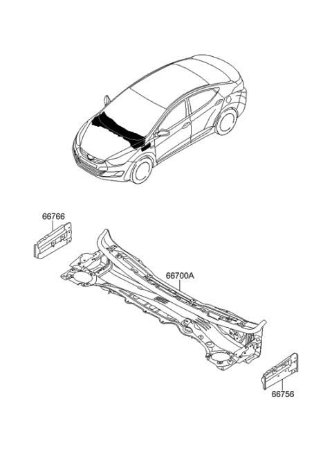 2015 Hyundai Elantra Cowl Panel Diagram