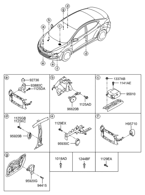 2015 Hyundai Elantra Relay & Module Diagram 1