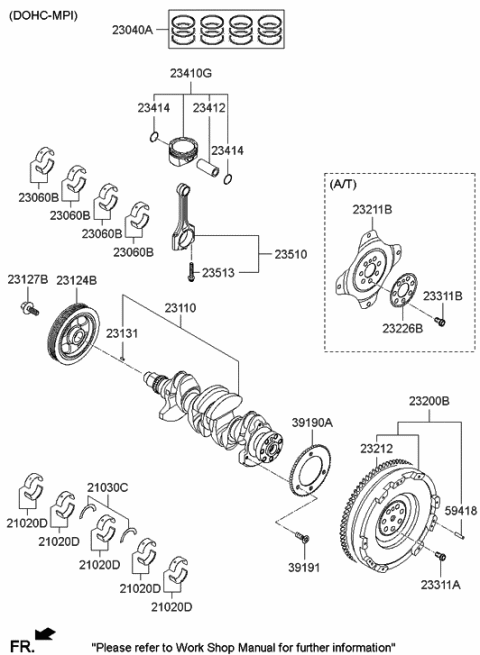 2015 Hyundai Elantra Crankshaft & Piston Diagram 2
