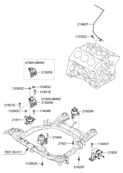 2008 Hyundai Santa Fe Bolt-Washer Assembly Diagram for 11296-10906-K