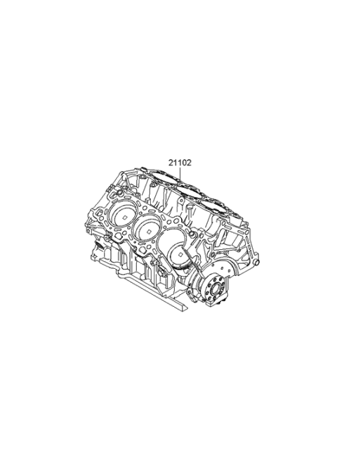 2007 Hyundai Santa Fe Short Engine Assy Diagram 1