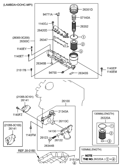 2007 Hyundai Santa Fe Plug Diagram for 26124-11010