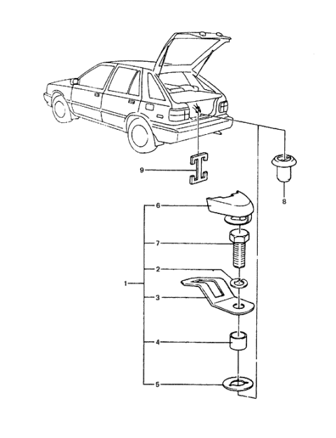 1985 Hyundai Excel Spacer-Child Rest Hook Holder Diagram for 89852-31000