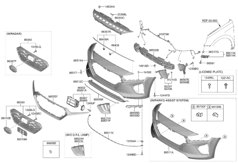 2021 Hyundai Ioniq Moulding-Front Bumper,Center Diagram for 86550-G2000