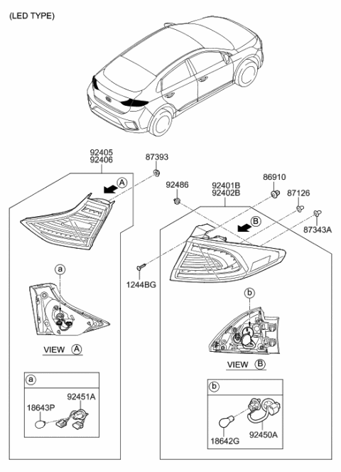 2018 Hyundai Ioniq Rear Combination Lamp Diagram 2