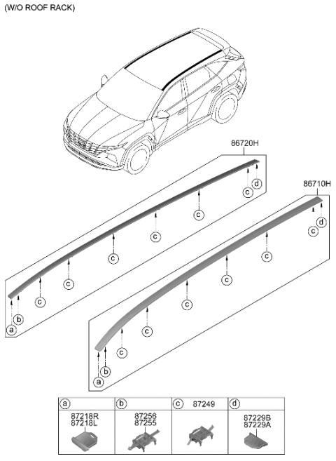 2006 Hyundai Elantra CLIP-ROOF GARNISH MTG Diagram for 87235-K5100