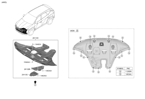 2022 Hyundai Tucson Panel-Under Cover Drain Diagram for 29133-CW600