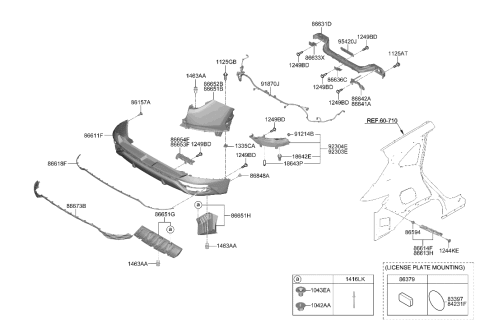 2022 Hyundai Tucson Rear Bumper Diagram 1