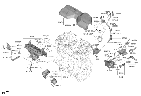 2023 Hyundai Santa Fe Hybrid Korean made Intake Manifold Diagram