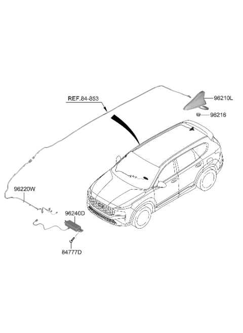 1999 Hyundai Elantra Antenna Assembly-Combination Diagram for 96210-S2GA0-WW2