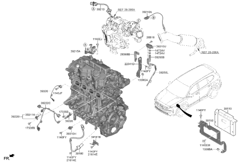 2021 Hyundai Santa Fe Hybrid Electronic Control Diagram