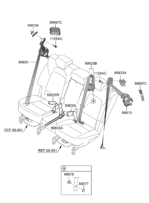 1999 Hyundai Elantra S/Belt Assy-RR,Lh Diagram for 89810-CL000-SST