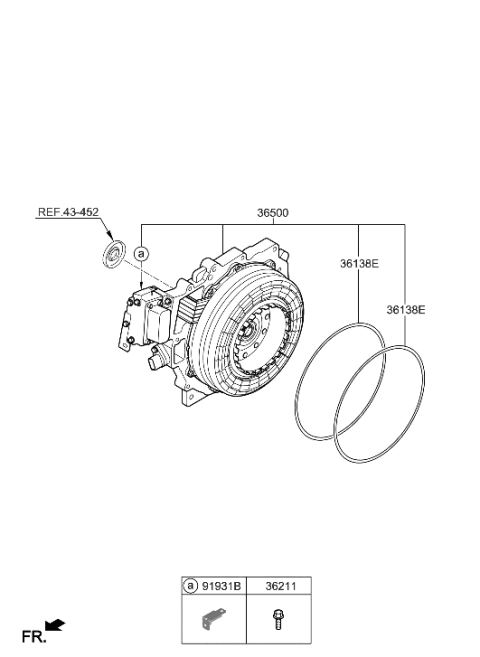 2022 Hyundai Santa Fe Hybrid Traction Motor & Gdu Assy Diagram