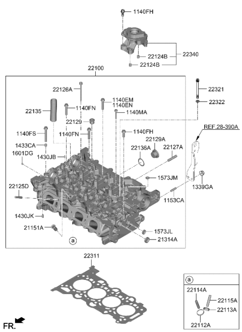 1998 Hyundai Elantra Part Diagram for 22100-2M860