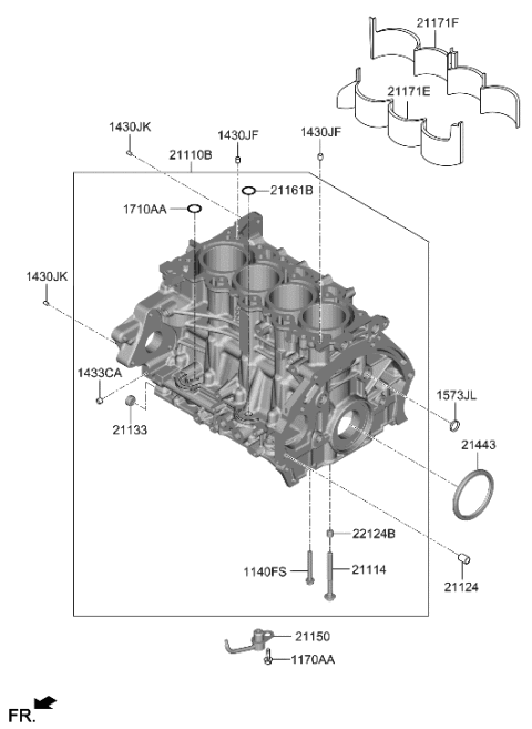 2022 Hyundai Elantra Block Sub Assembly-Cylinder Diagram for 207L3-2JK00
