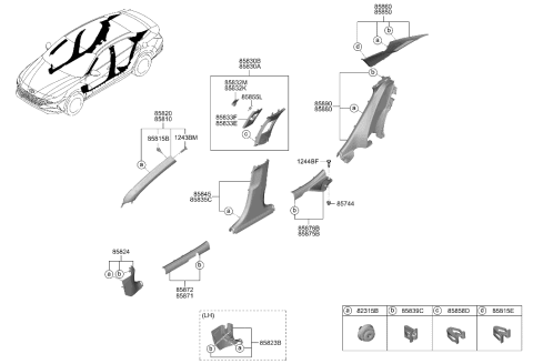 2022 Hyundai Elantra Trim Assembly-FR Dr SCUFF RH Diagram for 85880-AB000-YFR