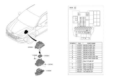 919B5-AA020 Genuine Hyundai Lower Cover-Engine Room J/BOX