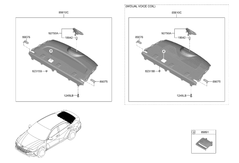 2021 Hyundai Elantra Rear Package Tray Diagram