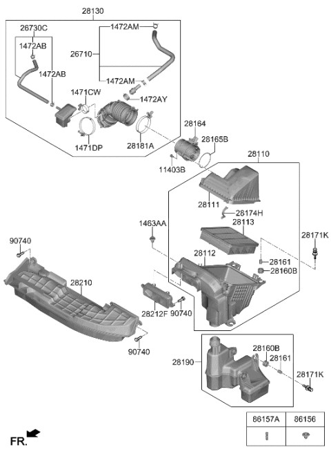 2023 Hyundai Elantra Air Cleaner Diagram