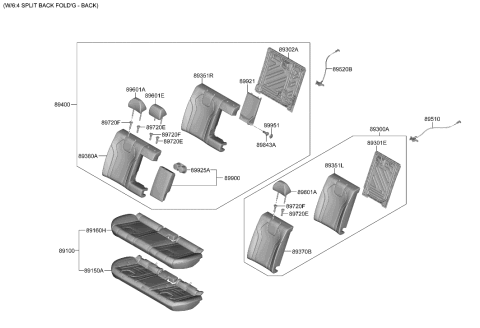 2015 Hyundai Accent Cup Holder Assy-Rear Seat A/Re Diagram for 89940-AB000-YFR