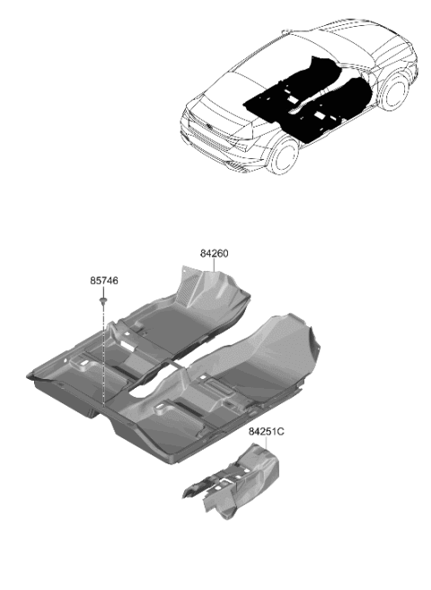 2021 Hyundai Elantra Floor Covering Diagram