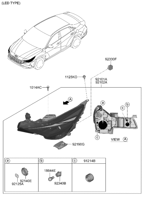 2010 Hyundai Accent L.E.D Driver Module-HEADLAMP Diagram for 92180-AB100