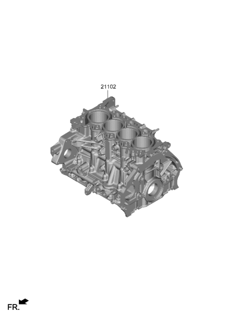 2022 Hyundai Elantra Short Engine Assy Diagram