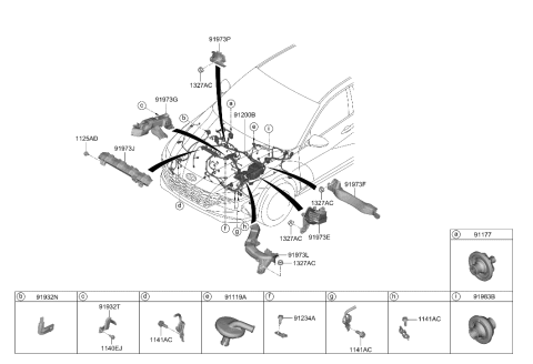 2021 Hyundai Elantra Wiring Assembly-FRT Diagram for 91230-AB220