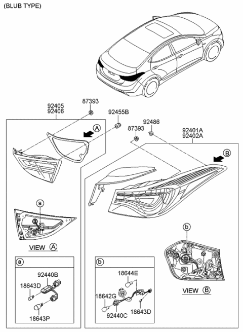 2015 Hyundai Elantra Rear Combination Lamp Diagram 1