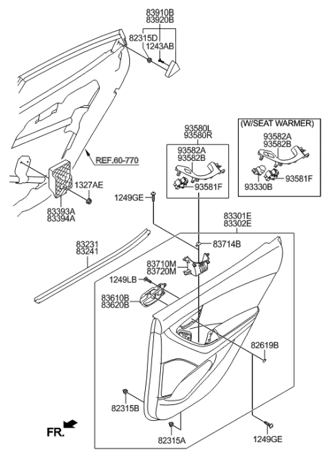 2014 Hyundai Elantra Rear Door Trim Diagram