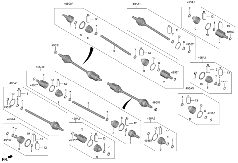 2023 Hyundai Genesis GV60 Drive Shaft (Front) Diagram