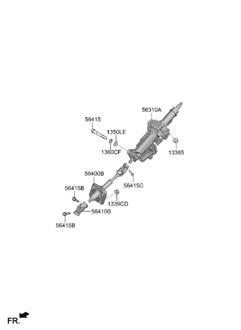 2023 Hyundai Genesis GV60 Steering Column & Shaft Diagram 1