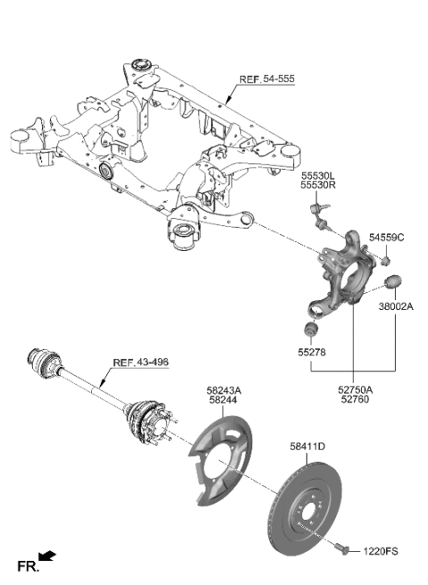 2023 Hyundai Genesis GV60 Rear Axle Diagram