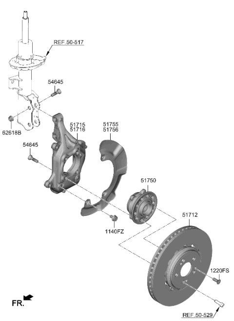 2023 Hyundai Genesis GV60 Front Axle Diagram