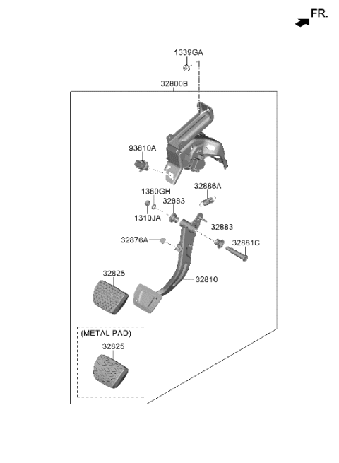 2008 Hyundai Azera PAD-PEDAL Diagram for 32825-T1200