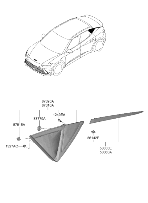 2023 Hyundai Genesis GV60 Quarter Window Diagram