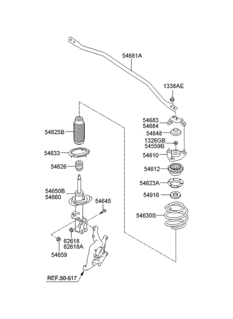 2011 Hyundai Genesis Coupe Bracket-Strut Tower,LH Diagram for 54683-2M000