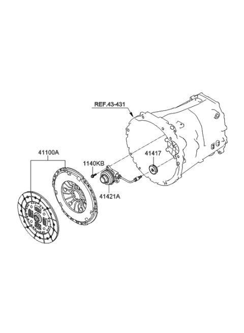 2009 Hyundai Genesis Coupe Cylinder Assembly-Concentric Slave Diagram for 41421-38000