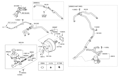 2011 Hyundai Genesis Coupe Hose Assembly-Intensifier Diagram for 59120-2M000