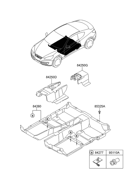 2009 Hyundai Genesis Coupe Plug & Carpet Diagram