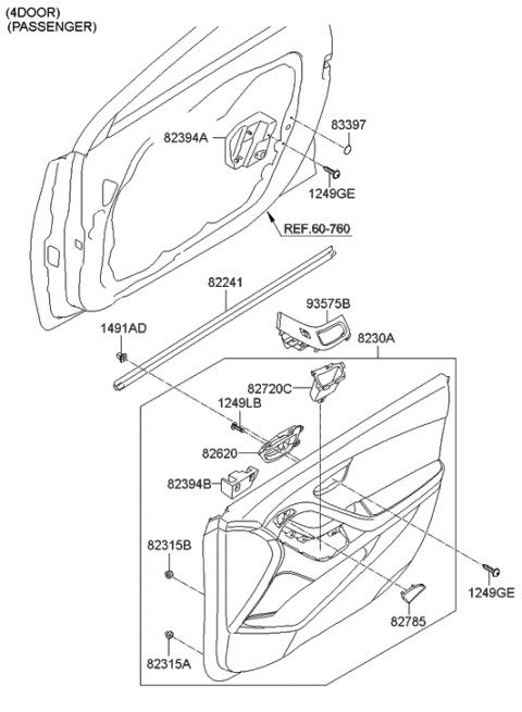 2011 Hyundai Elantra Front Door Trim Diagram 1