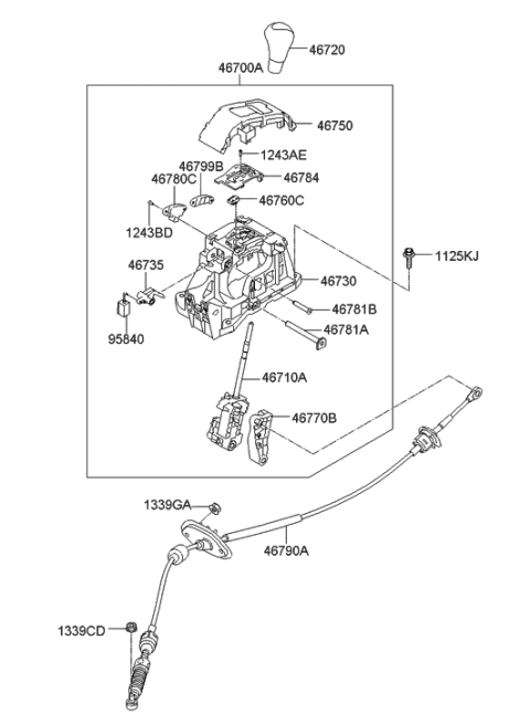2012 Hyundai Elantra Shaft Diagram for 46781-3X000