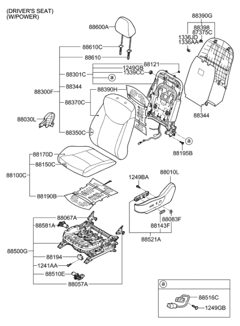 2012 Hyundai Elantra Heater-Front Seat Cushion Driver Diagram for 88190-3X100