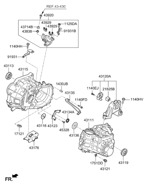 2011 Hyundai Elantra Transaxle Case-Manual Diagram