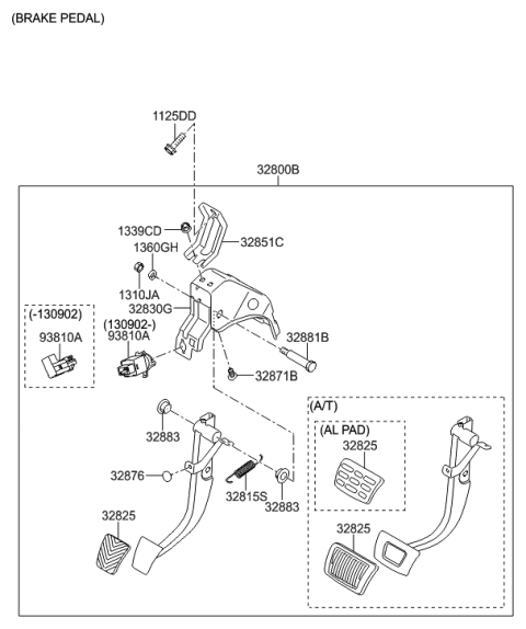 2012 Hyundai Elantra Brake & Clutch Pedal Diagram 1