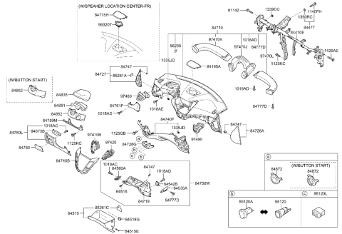 2014 Hyundai Veloster Crash Pad Diagram