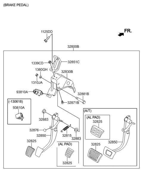 2012 Hyundai Veloster Stop Lamp Switch Assembly Diagram for 93810-3S000