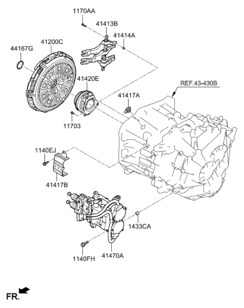 2020 Hyundai Elantra Actuator Assembly-Clutch(1) Diagram for 41470-2C200
