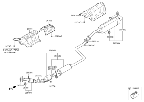 2020 Hyundai Elantra Muffler & Exhaust Pipe Diagram 2